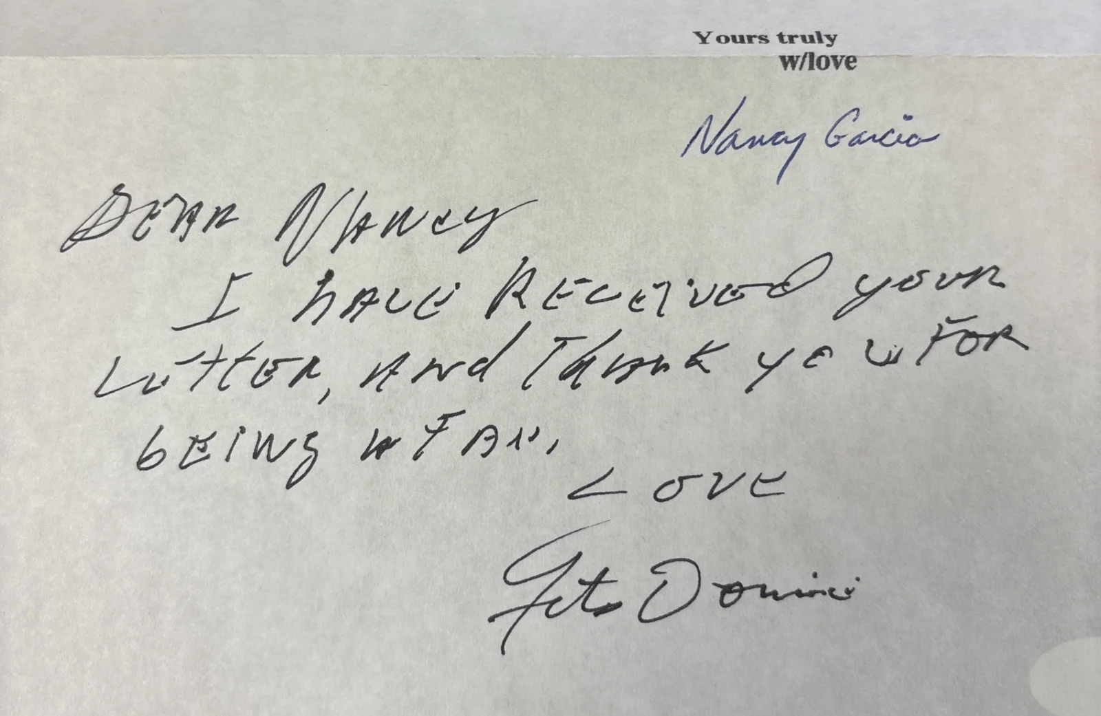 Fats Domino — Fats Domino Signed Letter (CAS Authenticated), image 2