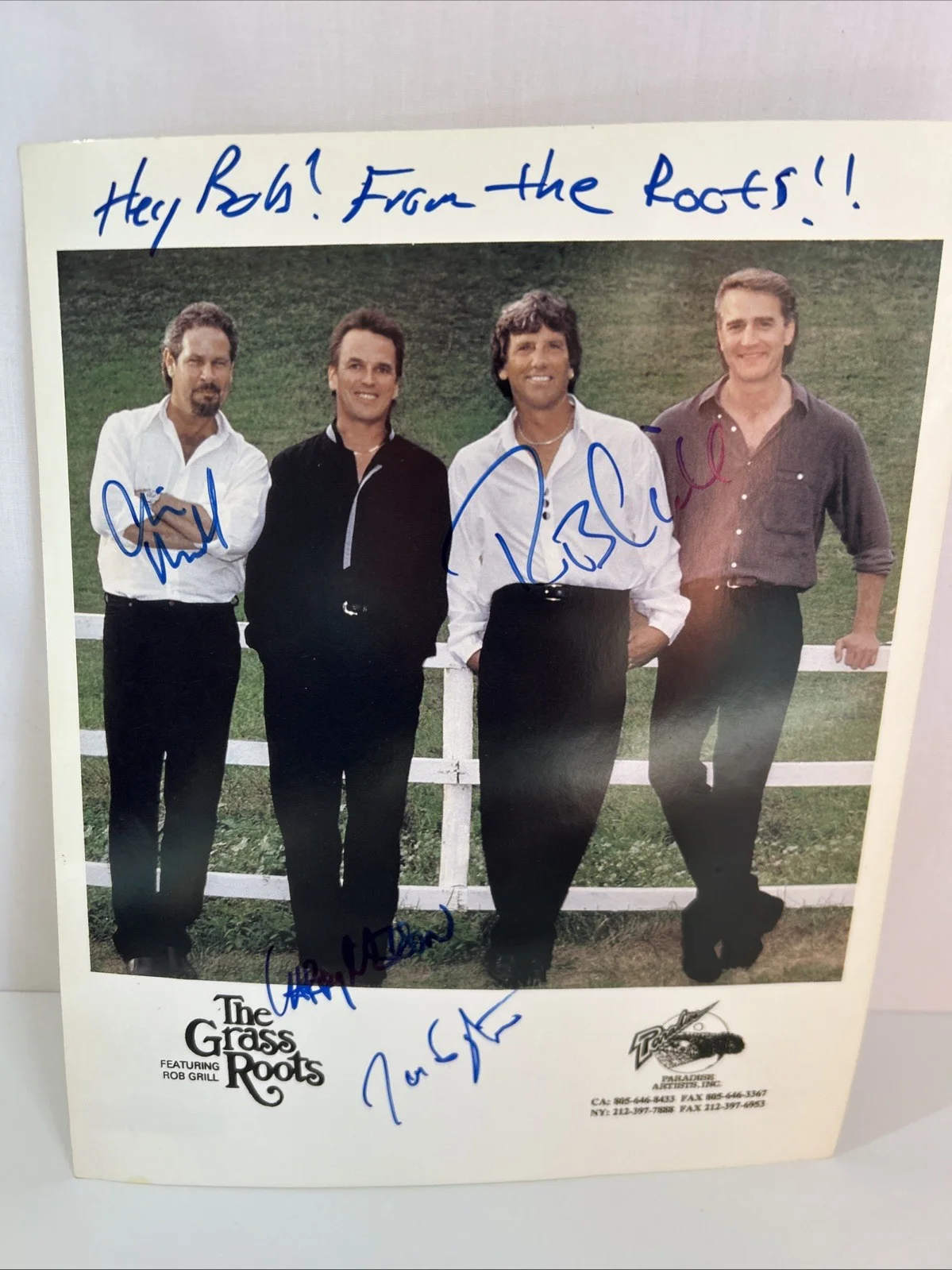 Autographed The Grass Roots Promo Photograph 8x10 Signed, image 2