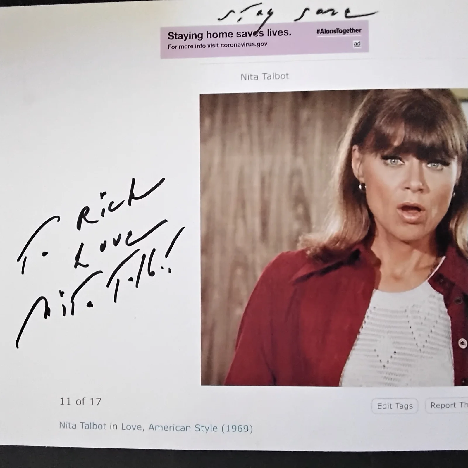 Nita Talbot SIGNED Paper Photo Movie TV Actress Hogan's Heroes Elvis Girl Happy, изображение 3