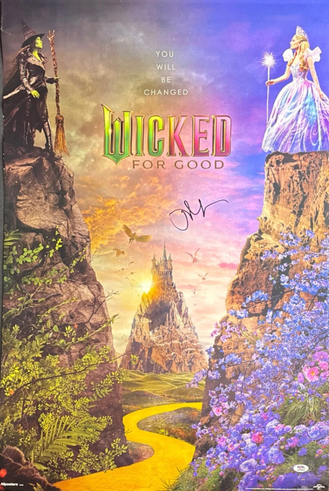 Jon M Chu — Jon M Chu Signed 22 1/2 x 34 Wicked For Good Movie Poster PSA AP90828