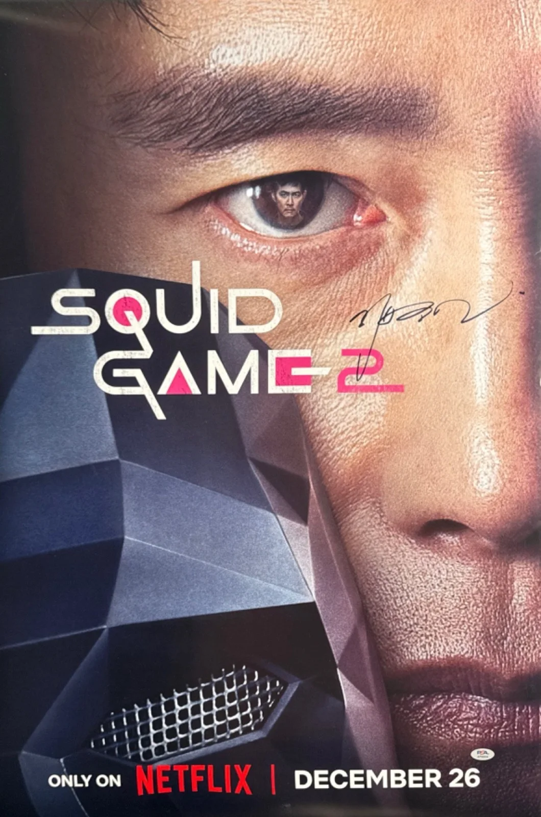 Jon M Chu — Lee Byung - Hun Signed 24x36 Squid Game 2 Movie Poster PSA AP90830