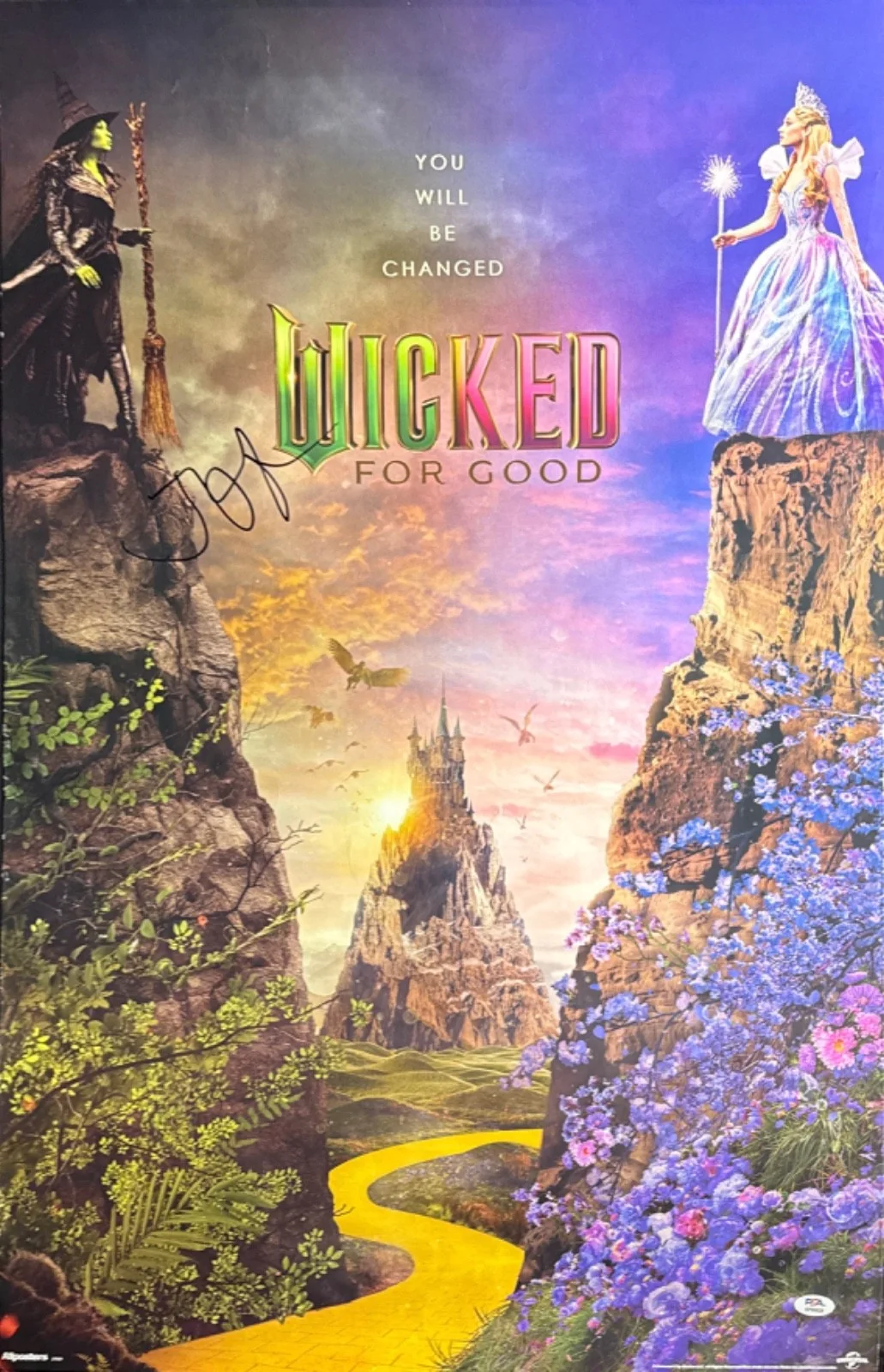 Jon M Chu — Jon M Chu Signed 22 1/2 x 34 Wicked For Good Movie Poster PSA AP90829