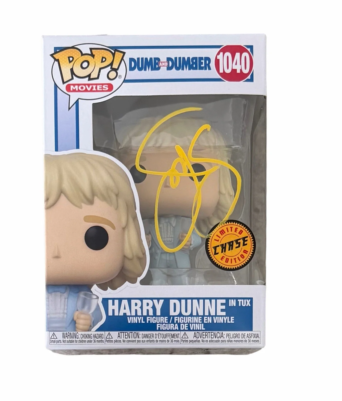 JEFF DANIELS — JEFF DANIELS SIGNED HARRY DUNNE CHASE FUNKO POP DUMB AND DUMBER w/JSA COA! RARE!, image 2