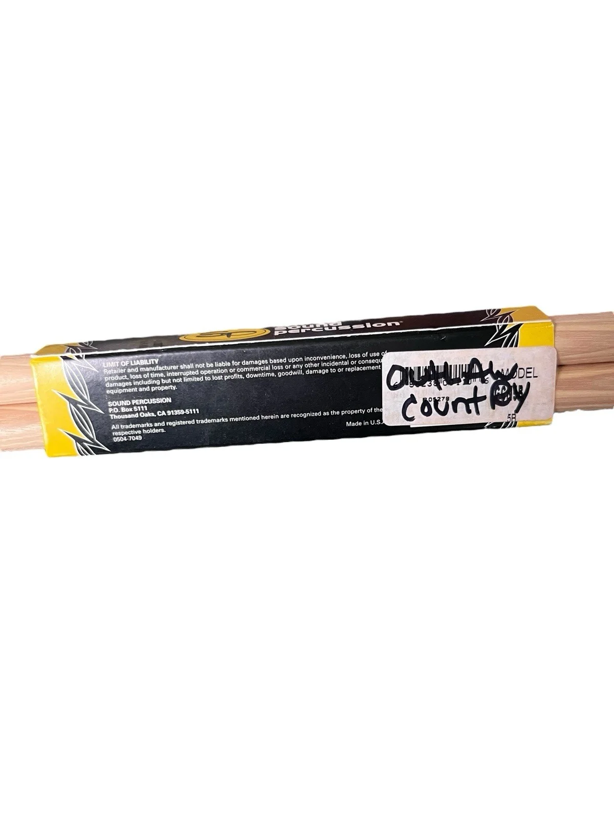 Set of new SP Sound Percussion drumsticks autographed signed outlaw country, изображение 3