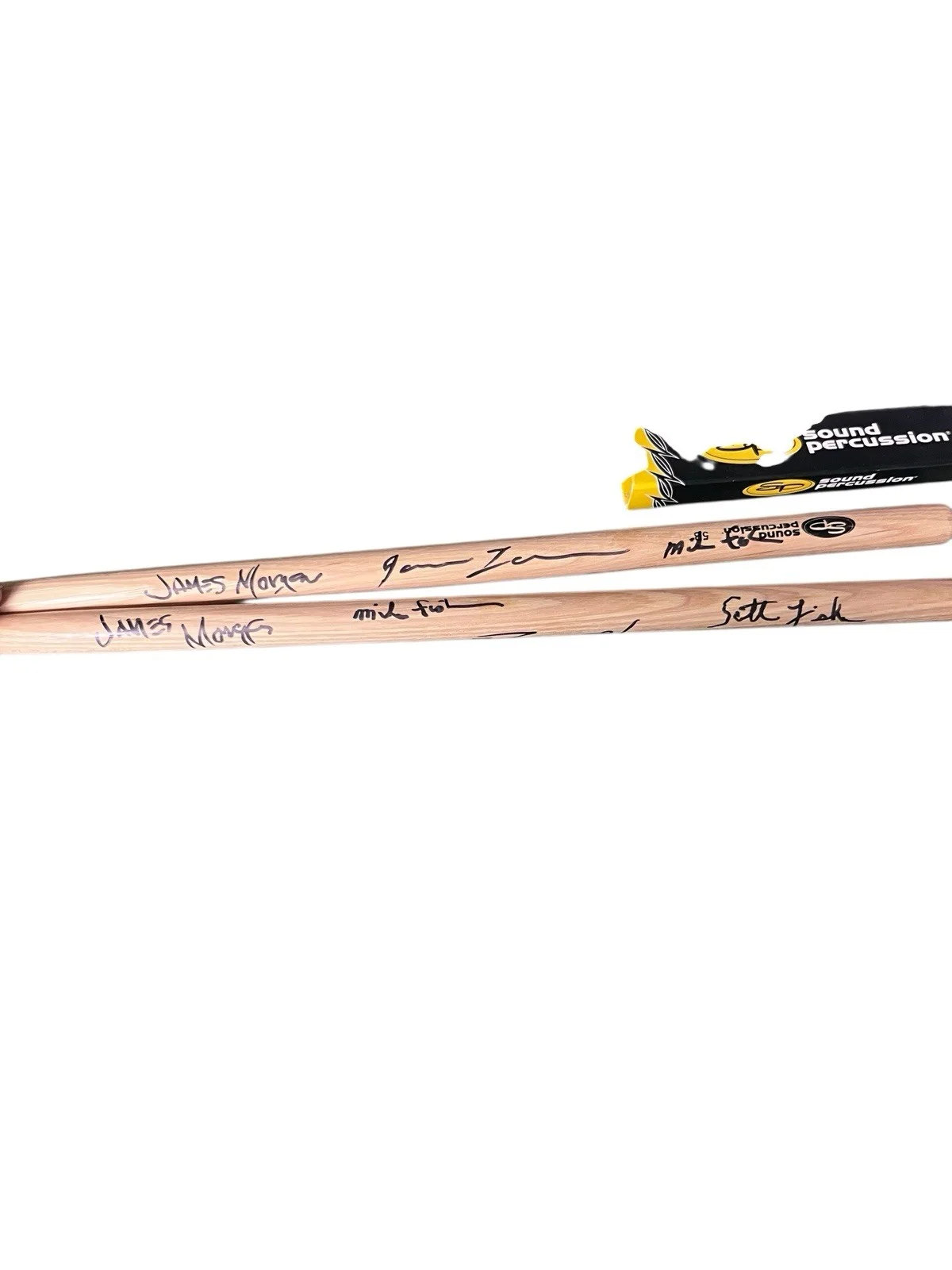 Set of new SP Sound Percussion drumsticks autographed signed outlaw country, изображение 4