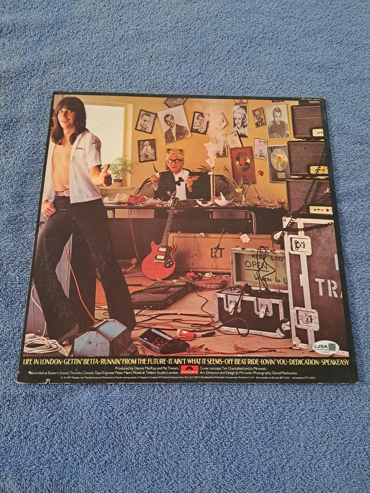 PAT TRAVERS SIGNED PUTTING IT STRAIGHT LP VINYL ALBUM JSA COA, изображение 3