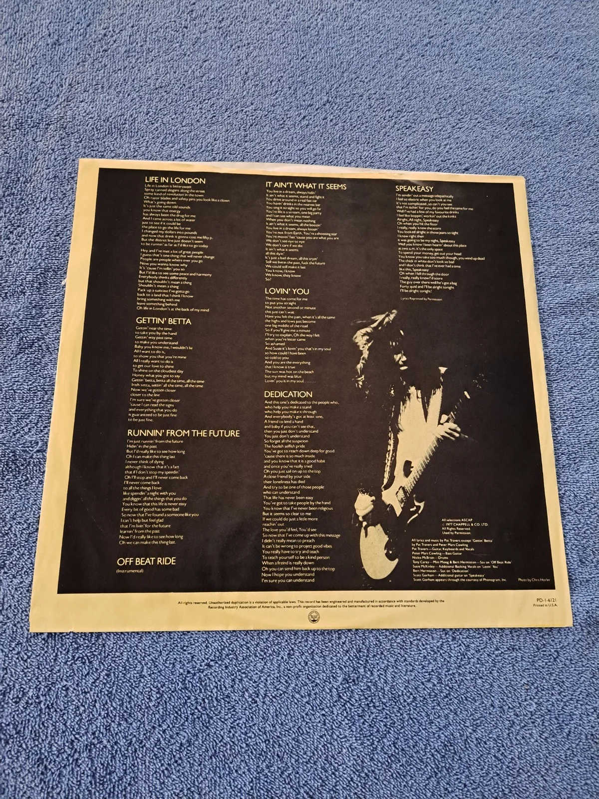 PAT TRAVERS SIGNED PUTTING IT STRAIGHT LP VINYL ALBUM JSA COA, изображение 5