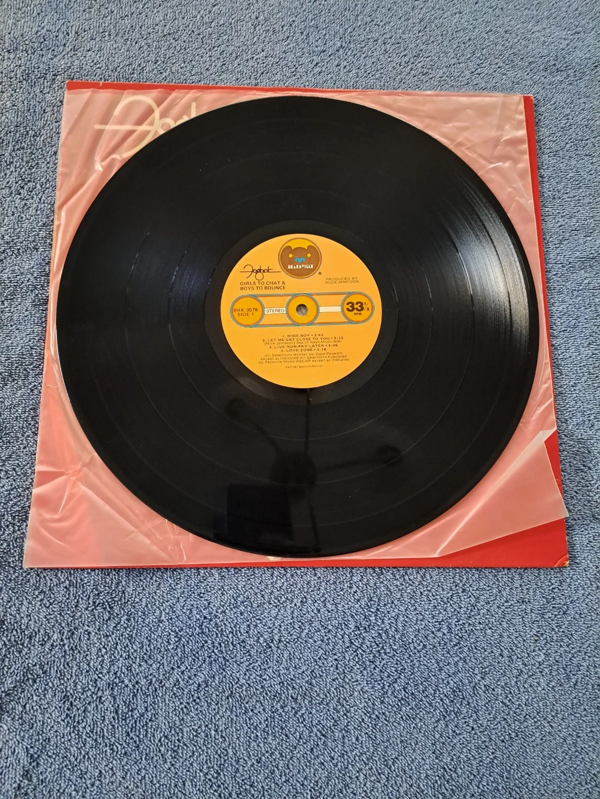 FOGHAT SIGNED GIRLS TO CHAT & BOYS TO BOUNCE LP VINYL JSA COA, изображение 4