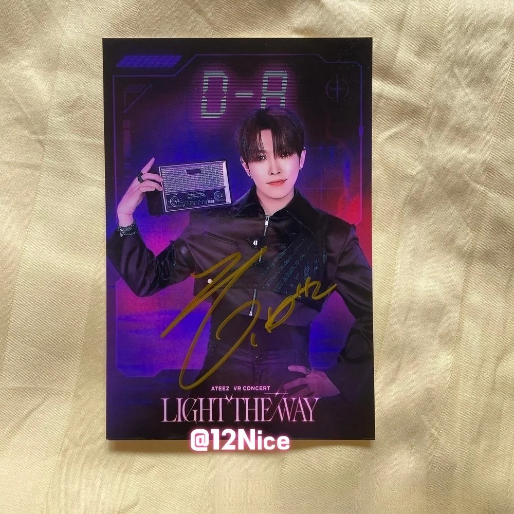 ATEEZ Autographed Signed Photo Light The Way K-POP Collection 4*6 2025, image 2
