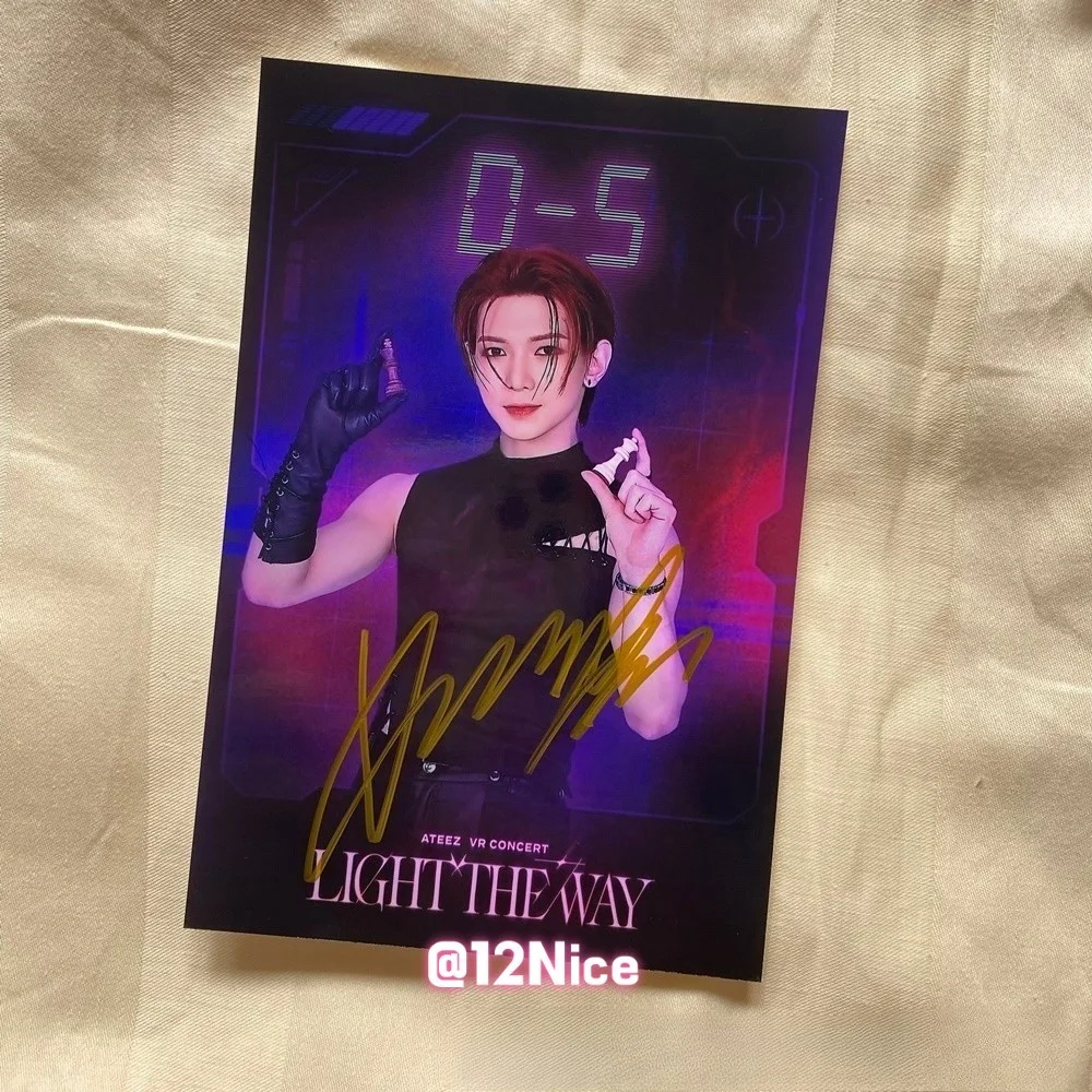 ATEEZ Autographed Signed Photo Light The Way K-POP Collection 4*6 2025, image 5