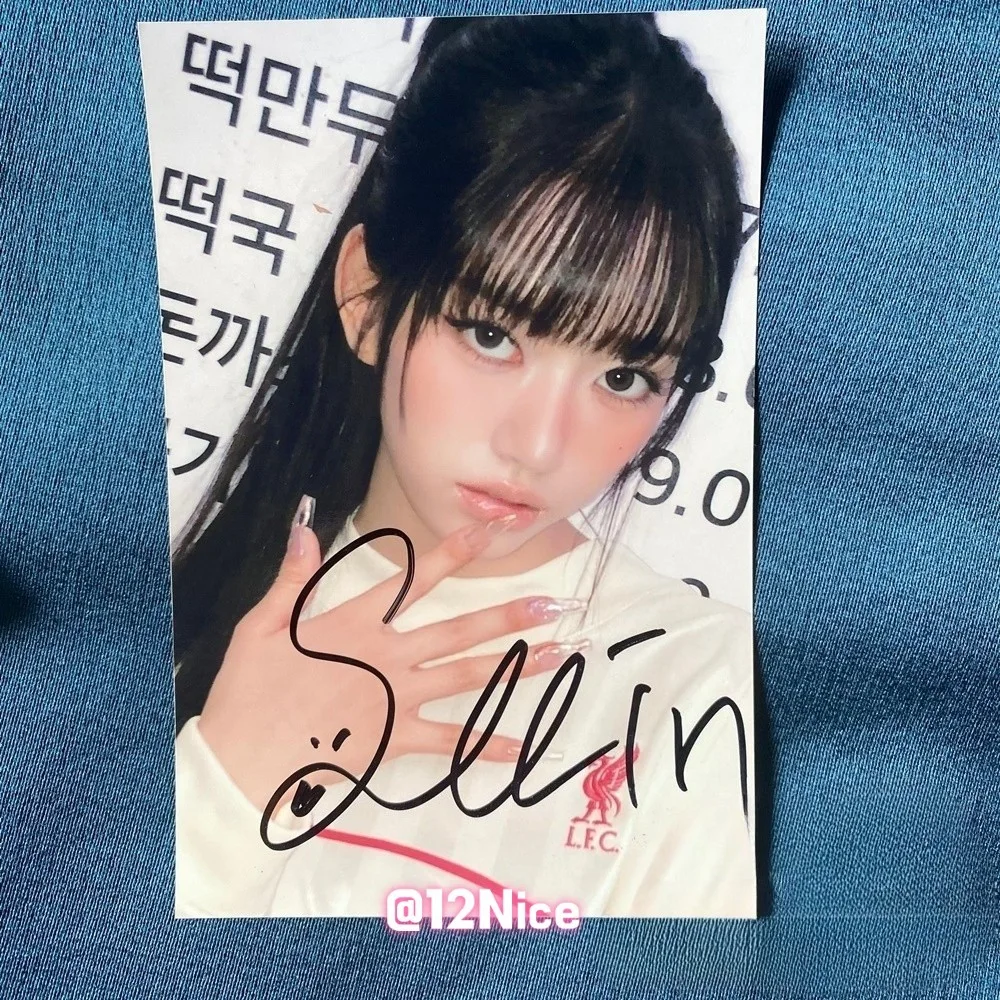 MEOVV SOOIN GAWON ANNA NARIN ELLA GROUP AUTOGRAPHED SIGNED K-POP 4*6 2025, image 2