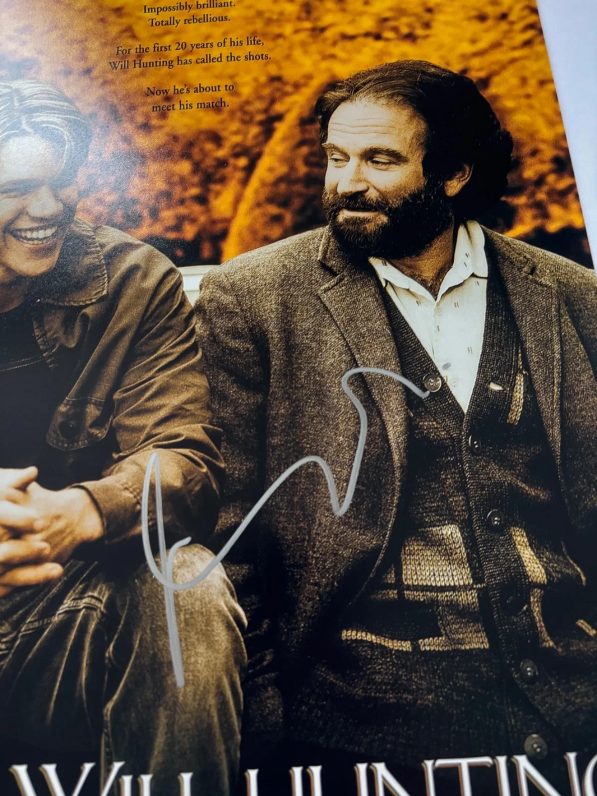 MATT DAMON SIGNED GOOD WILL HUNTING 12X18 PHOTO POSTER BOURNE ROUNDERS JSA, изображение 2