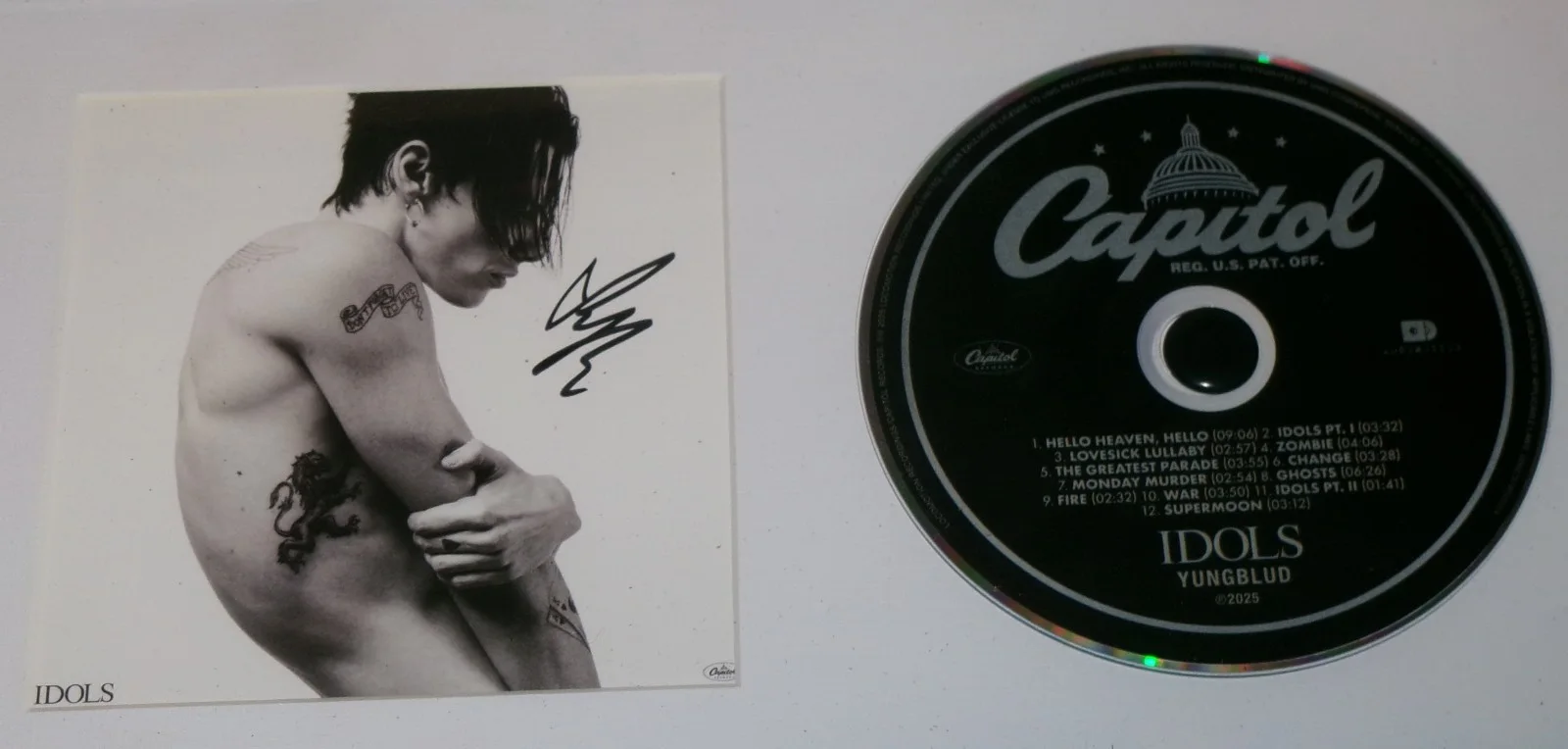 FRAMED MATTED SIGNED Yungblud Idols CD JSA CERT, image 2