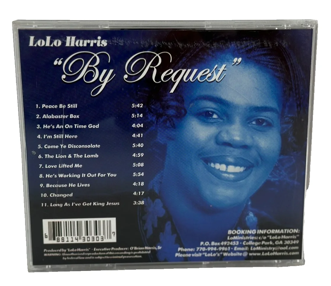 LoLo Harris By Request CD Hand Signed Autographed Gospel Album Dedicated, изображение 2