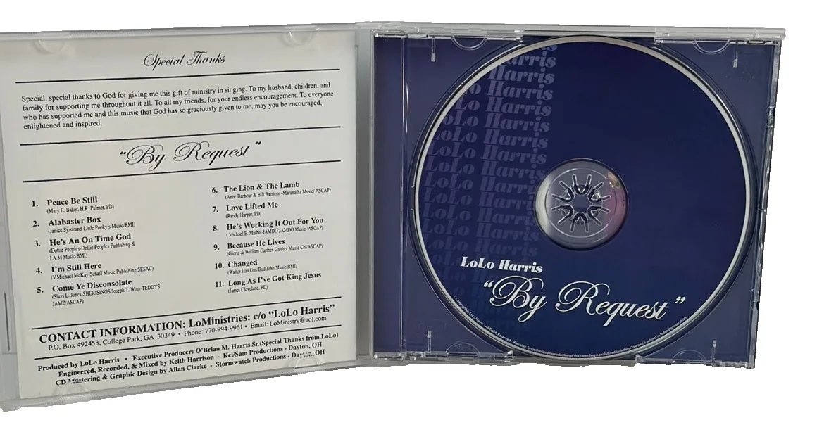 LoLo Harris By Request CD Hand Signed Autographed Gospel Album Dedicated, изображение 3