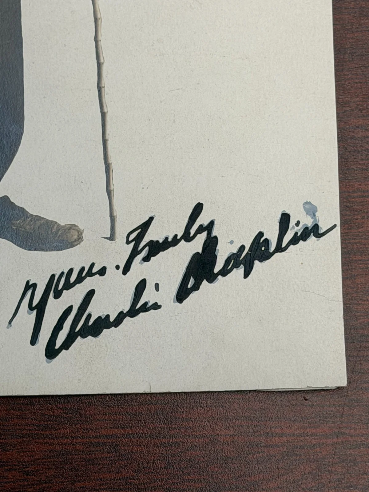 Charlie Chaplin — Charlie Chaplin autograph stamp, image 2