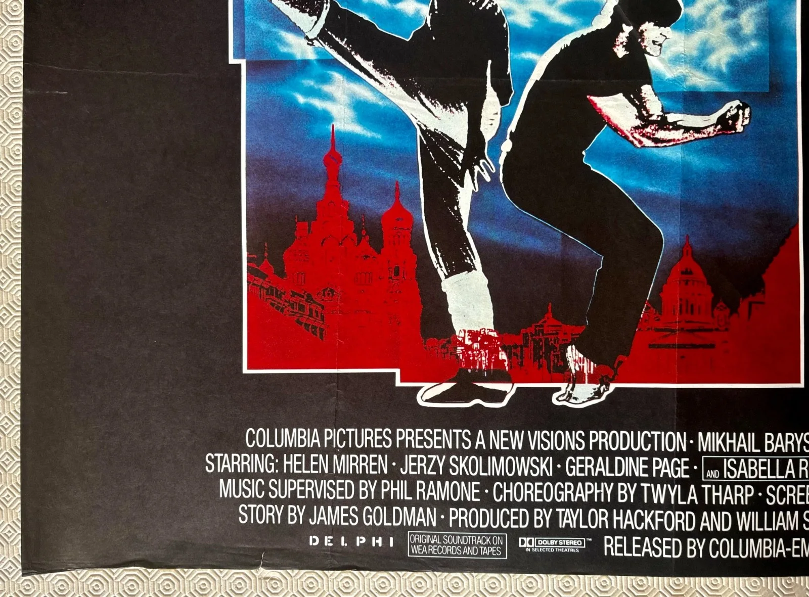 White Nights Original 1985 Quad Poster Mikhail Baryshnikov Gregory Hines, image 2