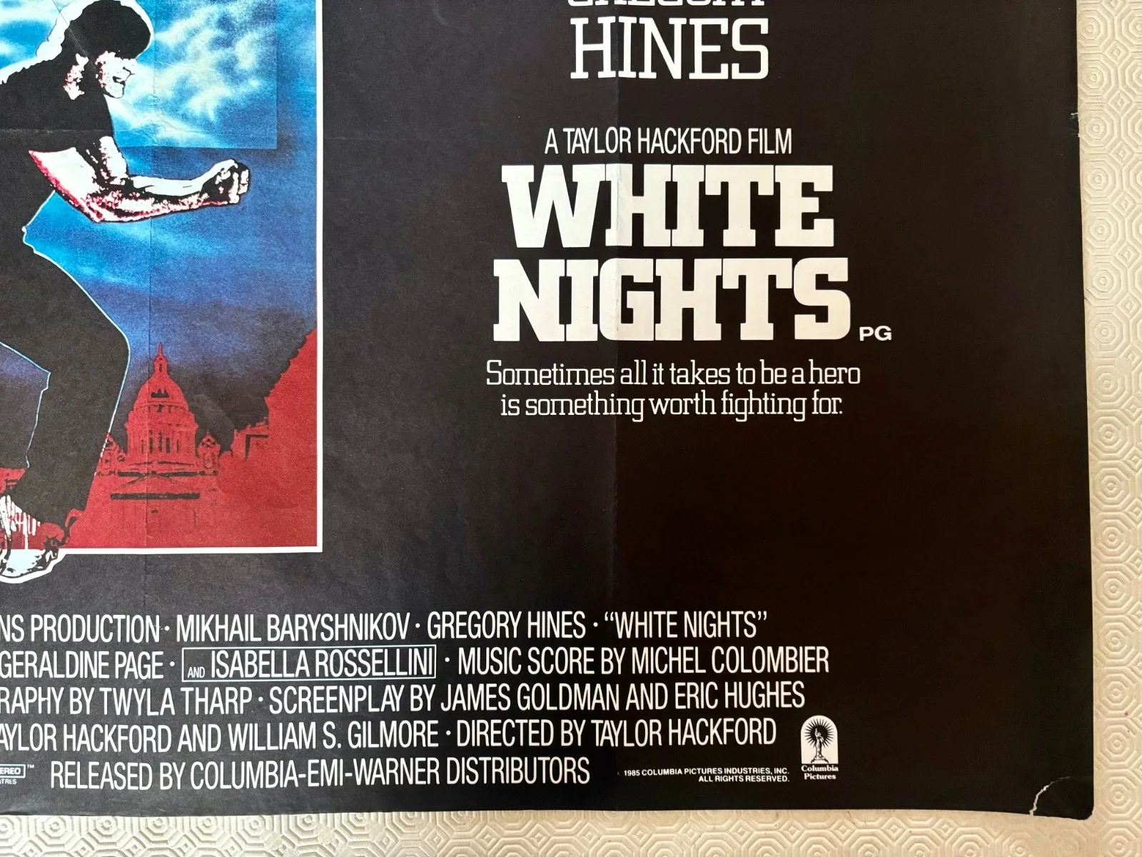 White Nights Original 1985 Quad Poster Mikhail Baryshnikov Gregory Hines, image 3
