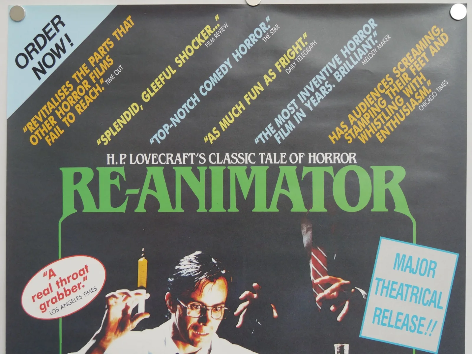 re animator (MINT AND ROLLED) uk vhs video shop film poster - barbara crampton, изображение 2