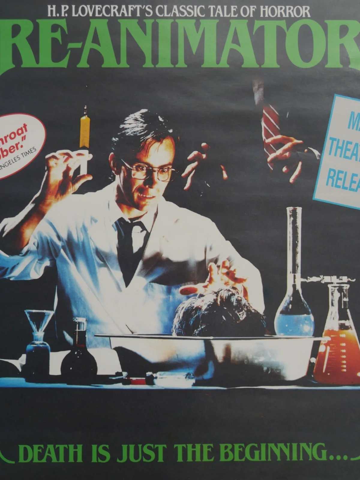 re animator (MINT AND ROLLED) uk vhs video shop film poster - barbara crampton, изображение 4