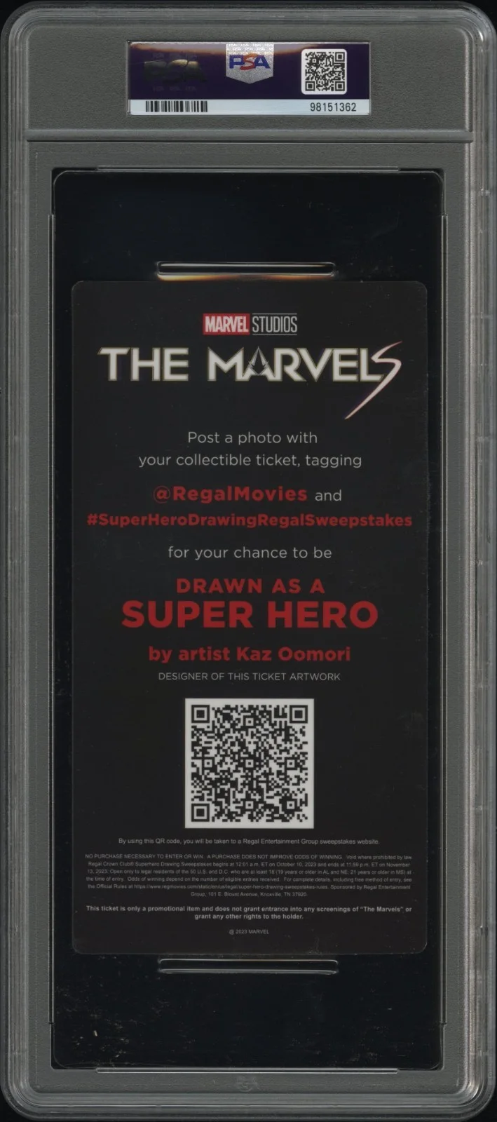 IMAN VELANI "Ms. Marvel" Signed 2023 The Marvels Movie Ticket Stub PSA Slab, image 2