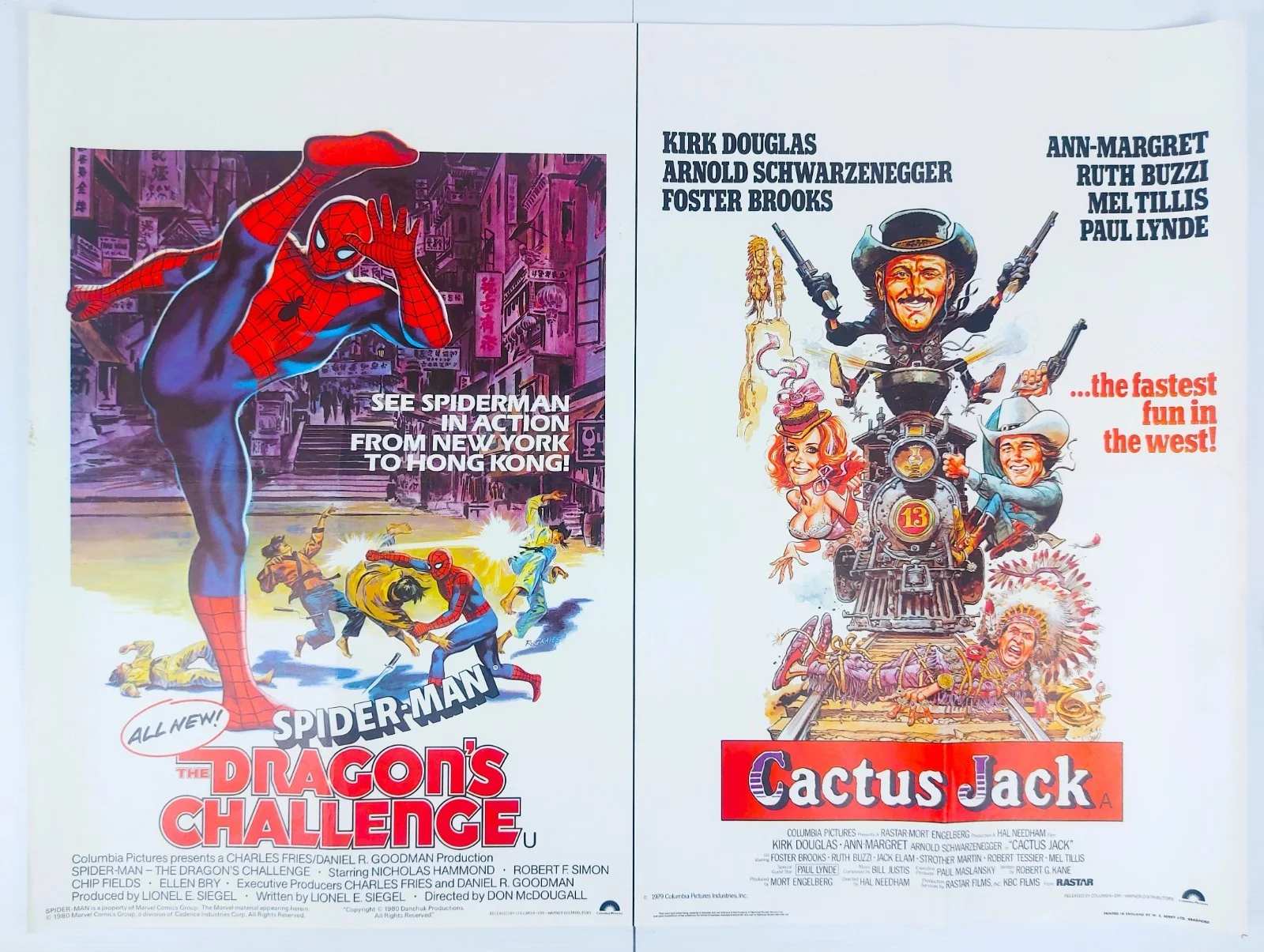 SPIDER-MAN THE DRAGON'S CHALLENGE/CACTUS JACK ORIGINAL UK QUAD FILM POSTER 1981, image 2
