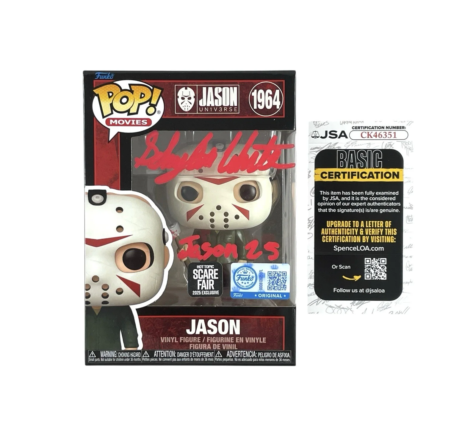 Schuyler White — Jason Voorhees Signed Funko Pop Schuyler White Friday the 13th Sweet Revenge JSA