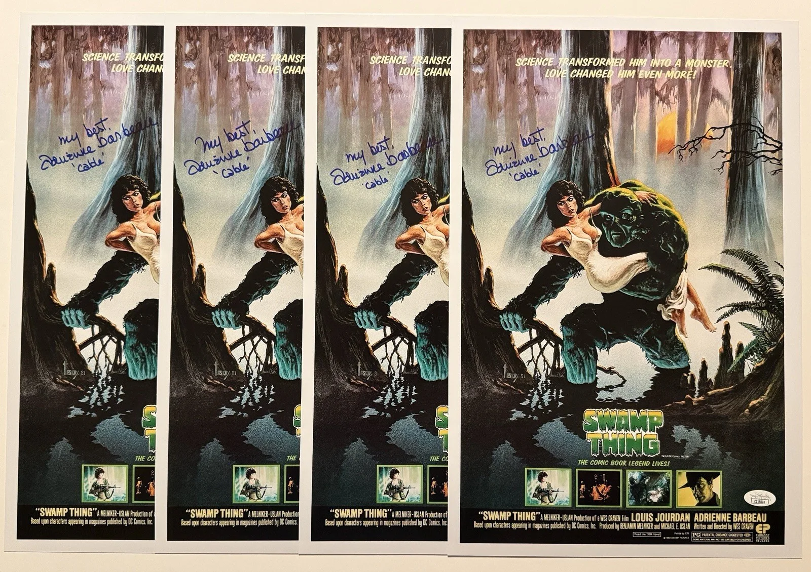 Adrienne Barbeau — Adrienne Barbeau SIGNED 11x17 Swamp Thing Movie Photo EXACT PROOF JSA COA A, изображение 3