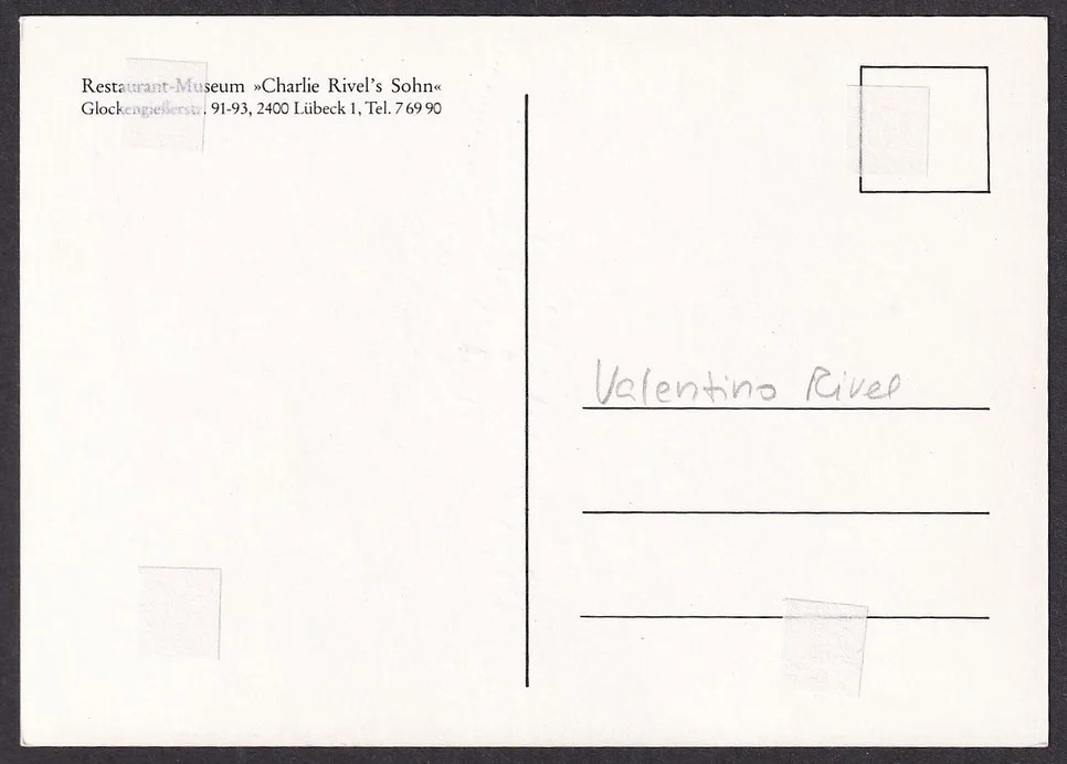 Valentino Rivel Italian clown and entertainer signed postcard, image 2