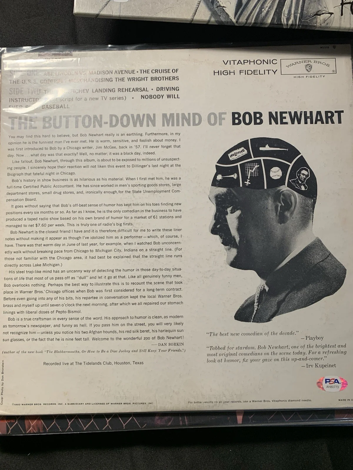 Bob Newhart Signed Autographed "The Button-Down Mind" Comedy Record Album, image 3