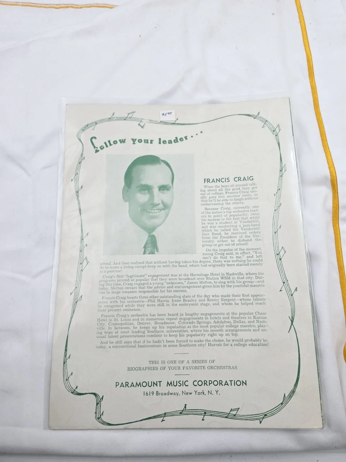 Dorothy Lamour Rare Autograph Signed Sheet Music, image 3