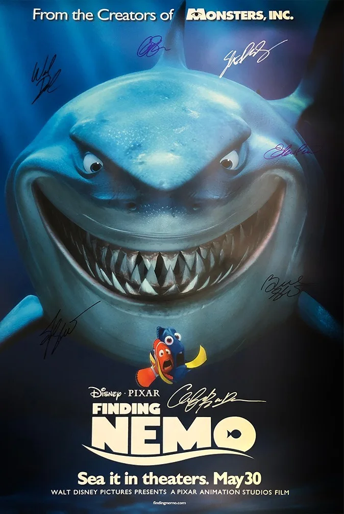 Brad Garrett, Albert Brooks, Ellen DeGeneres — Signed Collectible Finding Nemo Poster