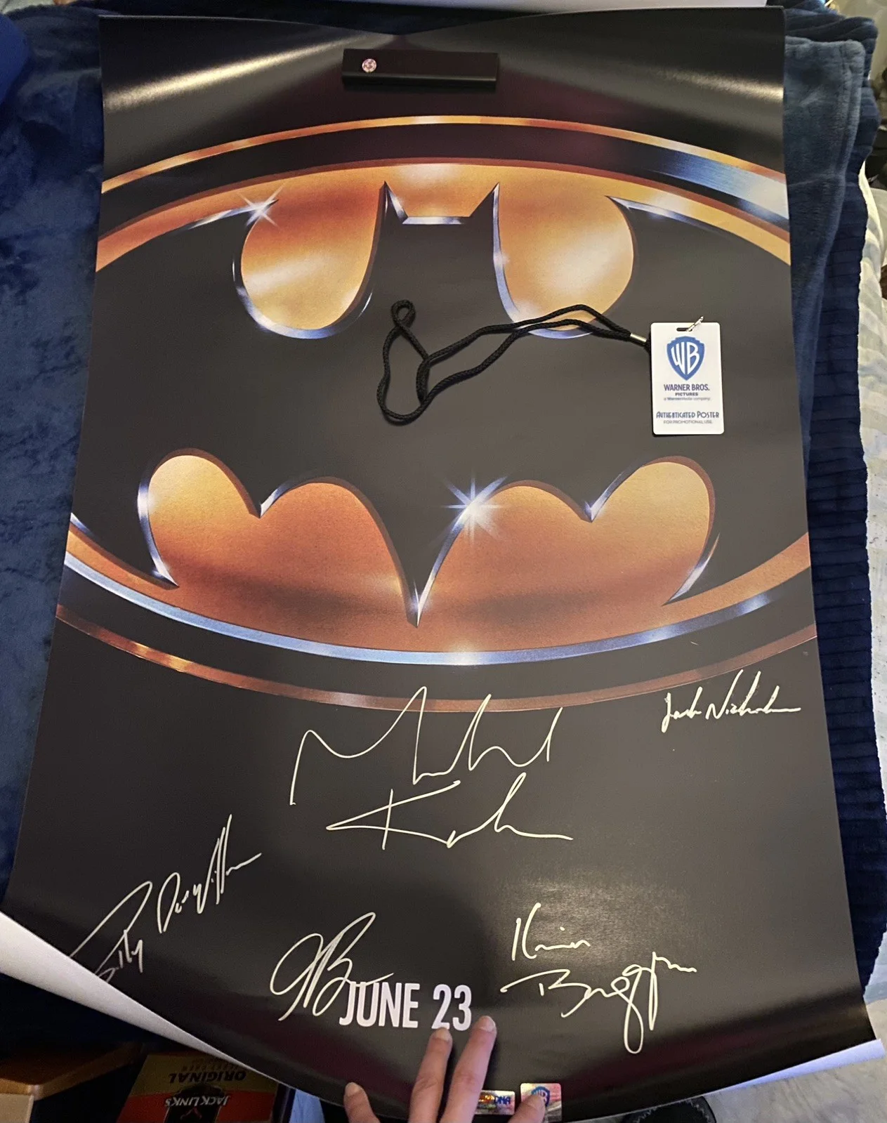 Batman Cast Signed Movie Poster COA 40X27, image 4