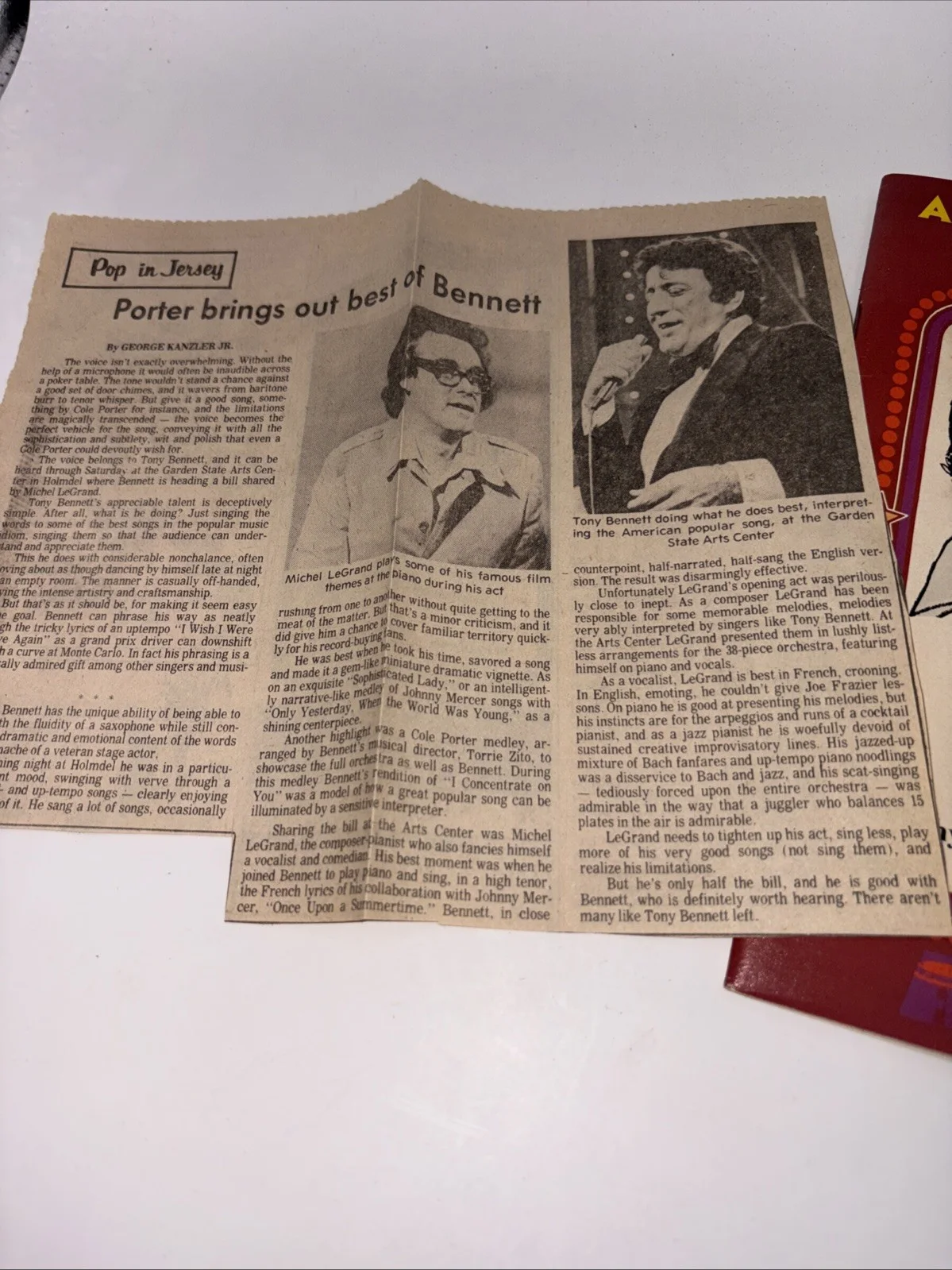 Tony Bennett and Michel Legrand Concert Program Cover 1978, image 2