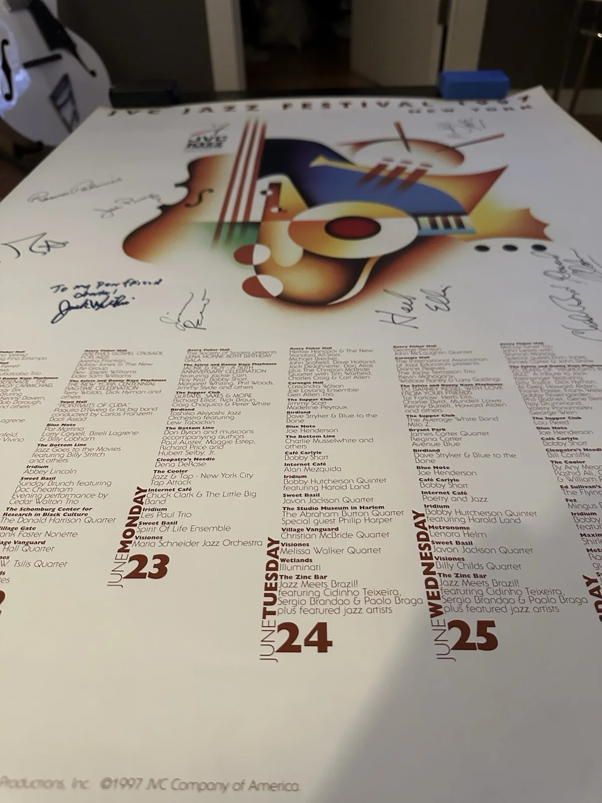 Signed 1997 JVC Jazz Festival Poster – Salute to Barney Kessel, изображение 2
