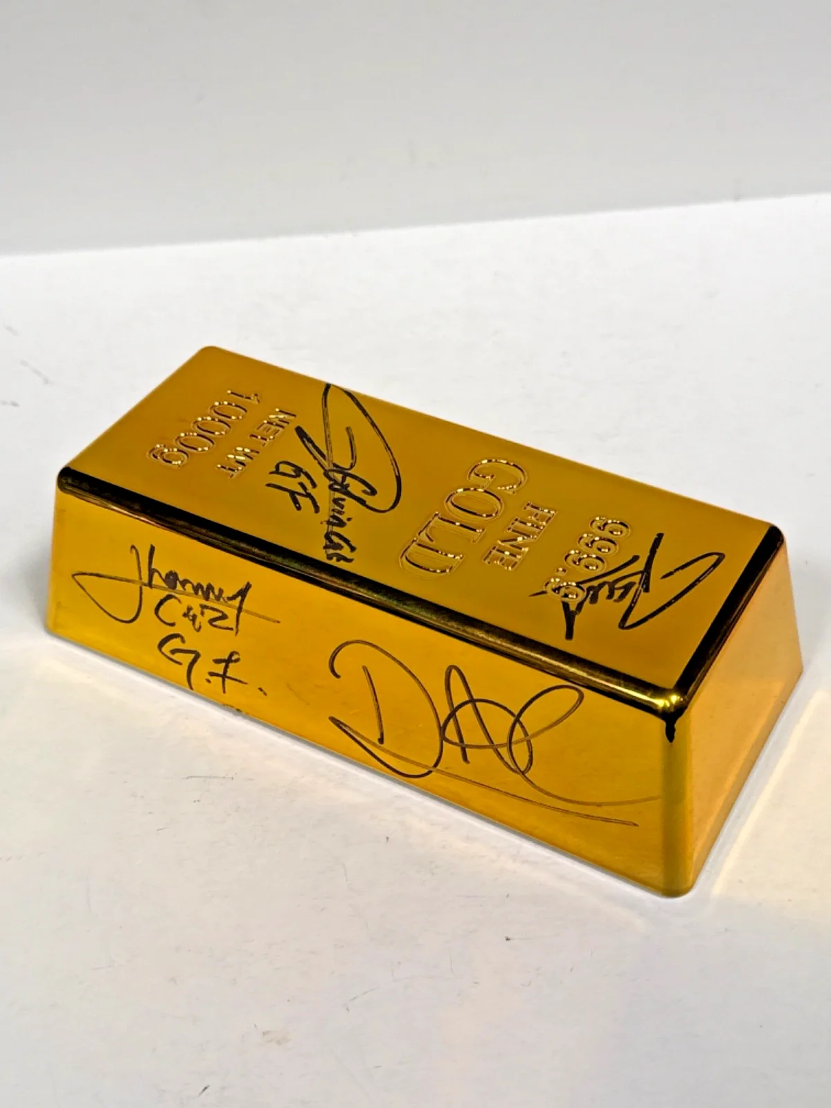 Grupo Firme Eduin Caz Signed Full Band Gold Bar JSA CA54268, изображение 3