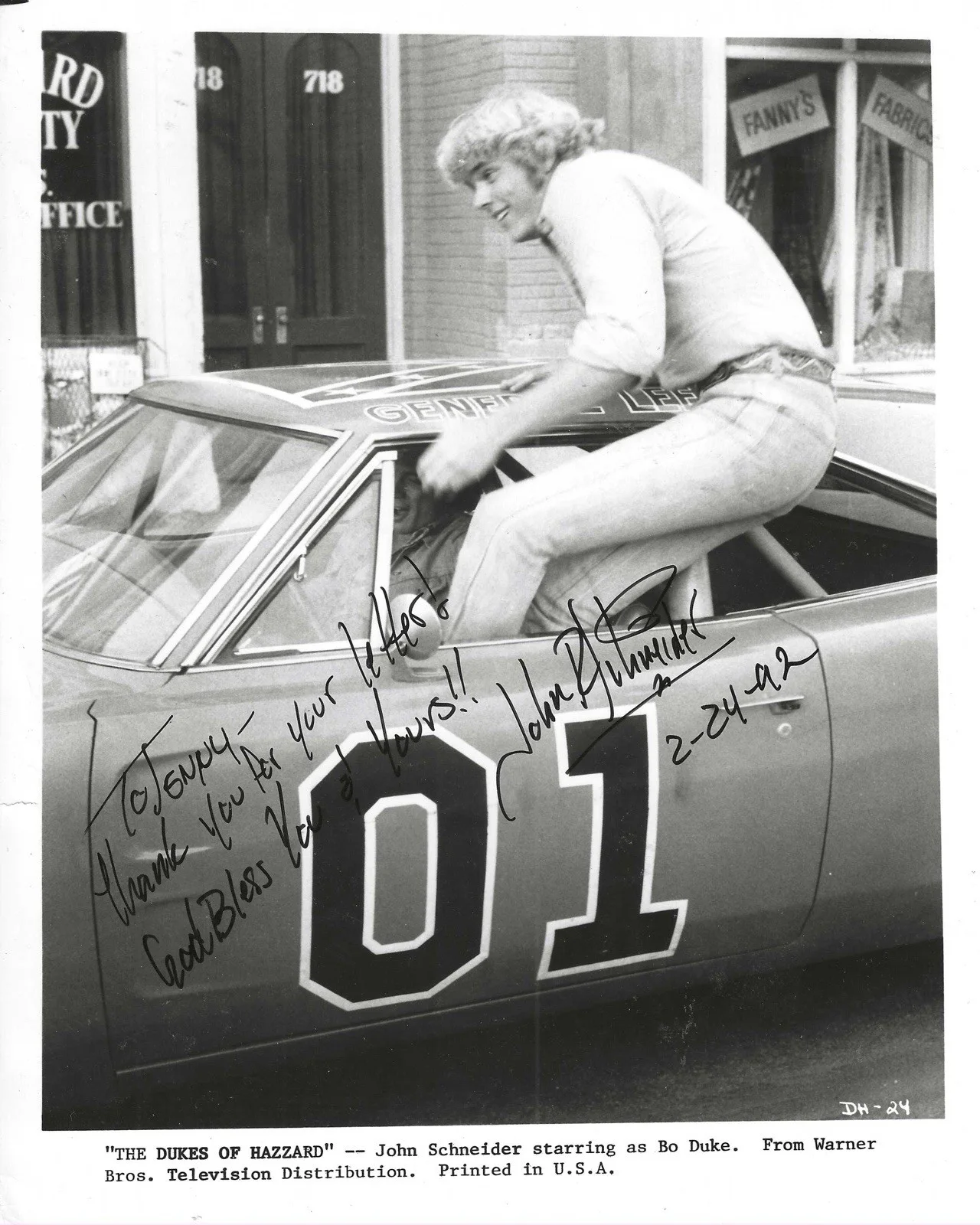 John Schnider — Dukes of Hazzard John Schneider Autographed 8x10 B&W Original Studio Photo, изображение 3