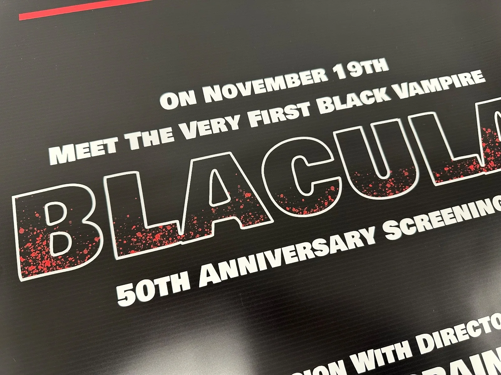 Blacula – 50th Anniversary Screening (2022) Original UK Quad Cinema Poster, изображение 2