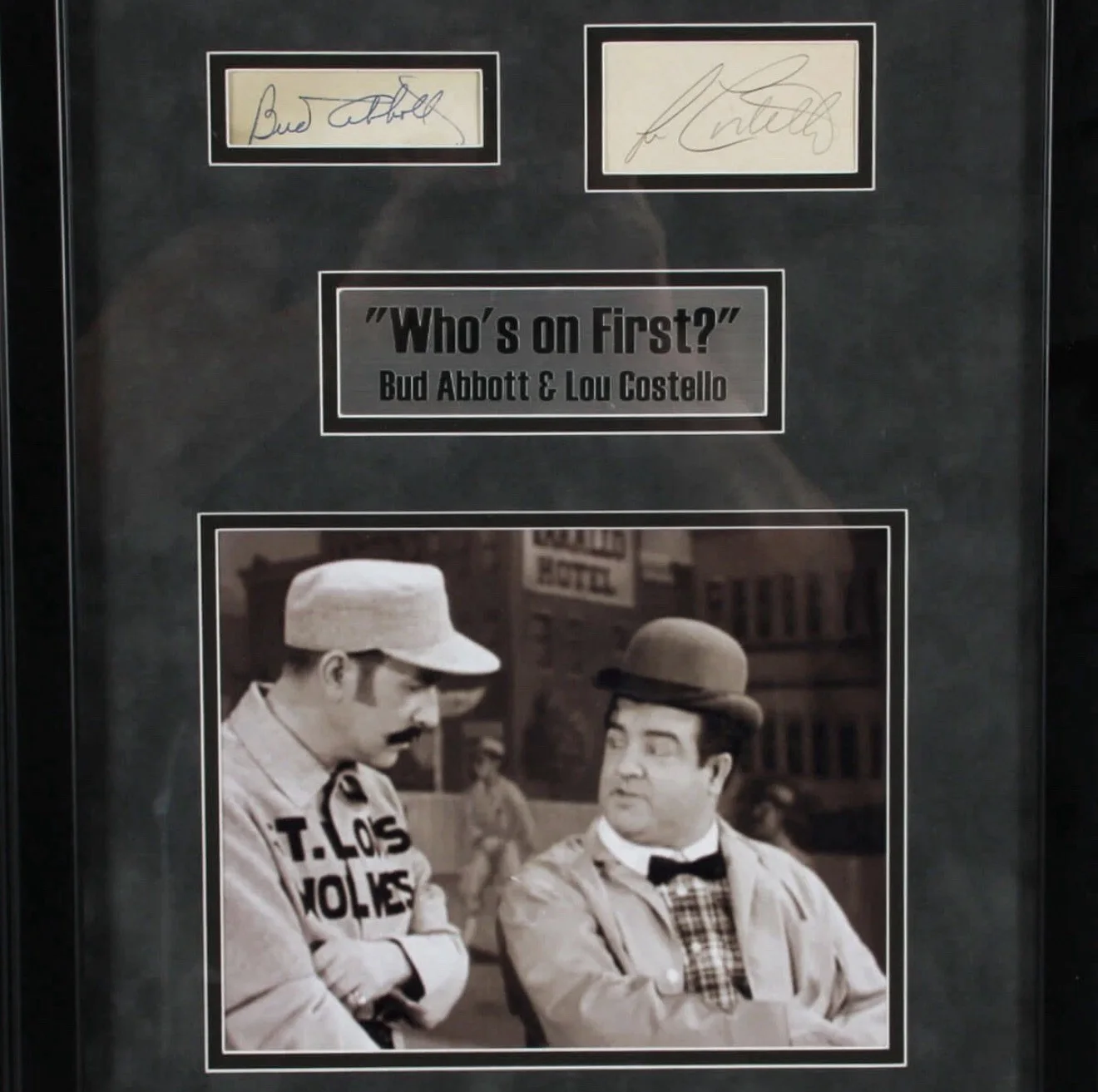 Bud Abbott & Lou Costello Signed Who's On First 1956 Framed Beckett ￼ Letter, изображение 5