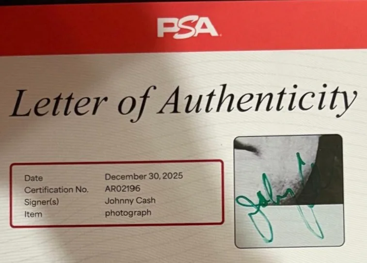 Johnny Cash — JOHNNY CASH SIGNED AUTOGRAPHED 8X10 PHOTO VINTAGE RARE RING OF FIRE PSA COA B, изображение 4