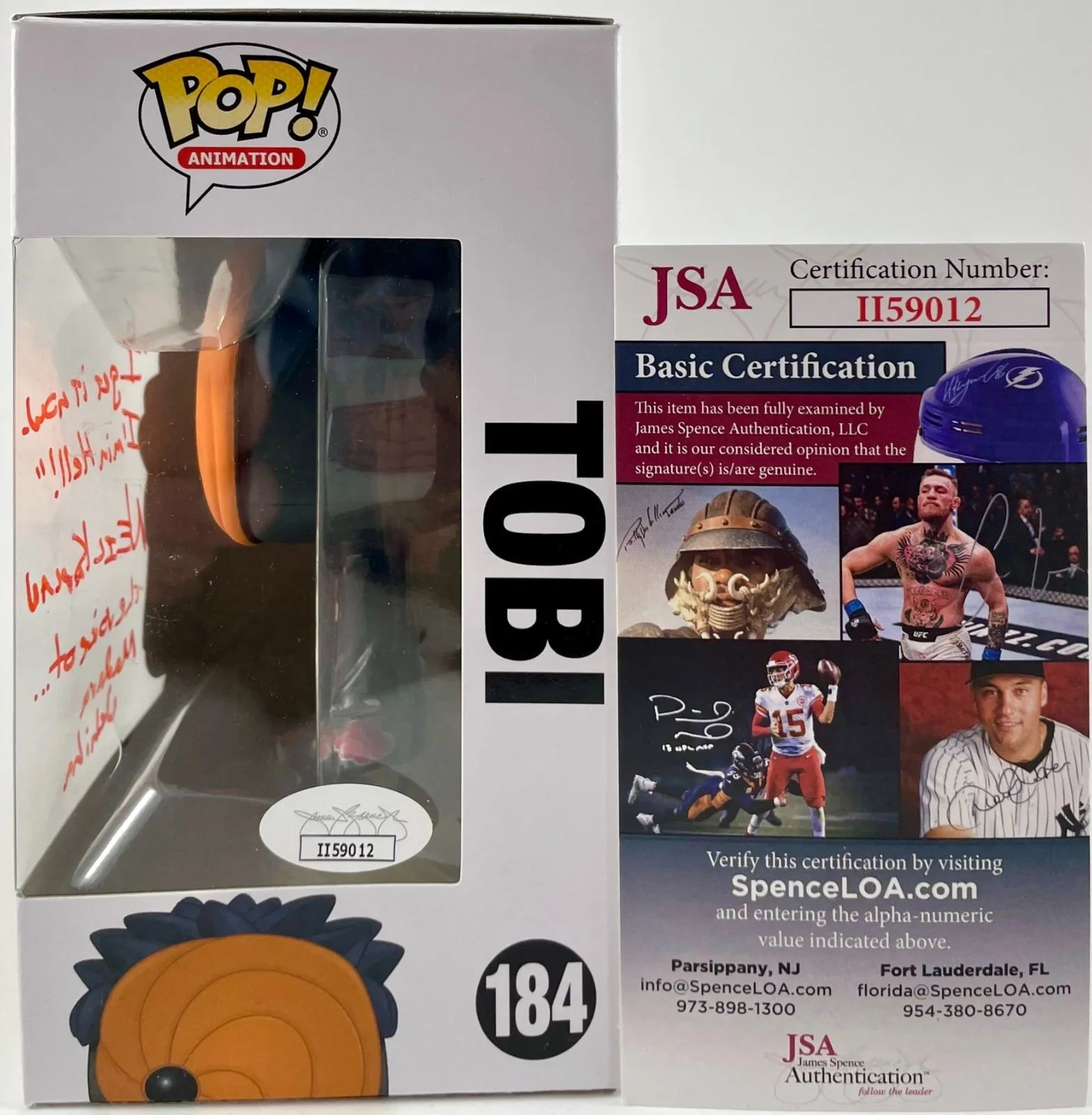 Neil Kaplan — Neil Kaplan Signed Naruto Shippuden Tobi Funko POP! Authentic Autograph JSA COA, image 3