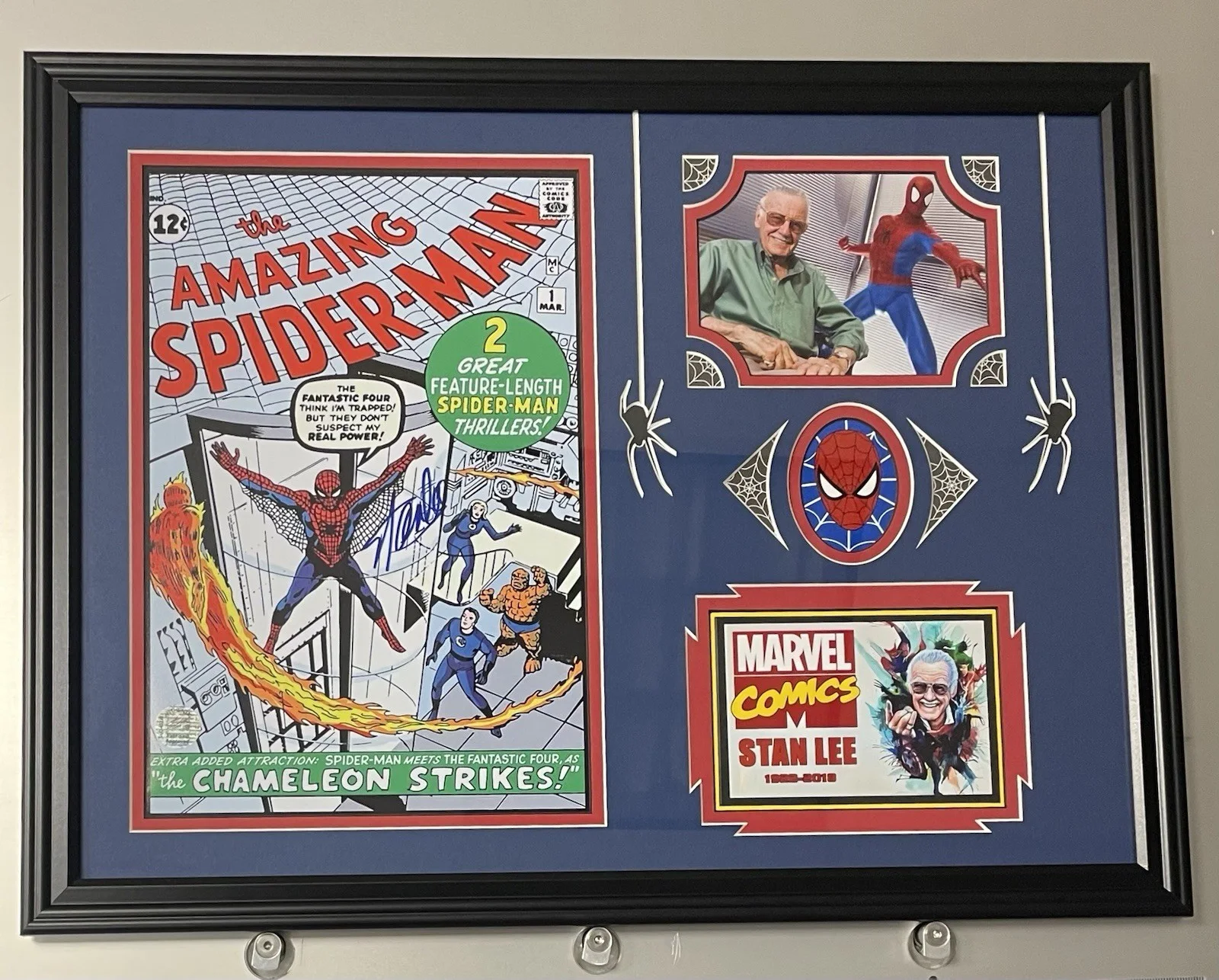 Stan Lee — STAN LEE Signed Custom Framed 16x20 Collage w/8x10 Comic Photo & Comic Cover JSA