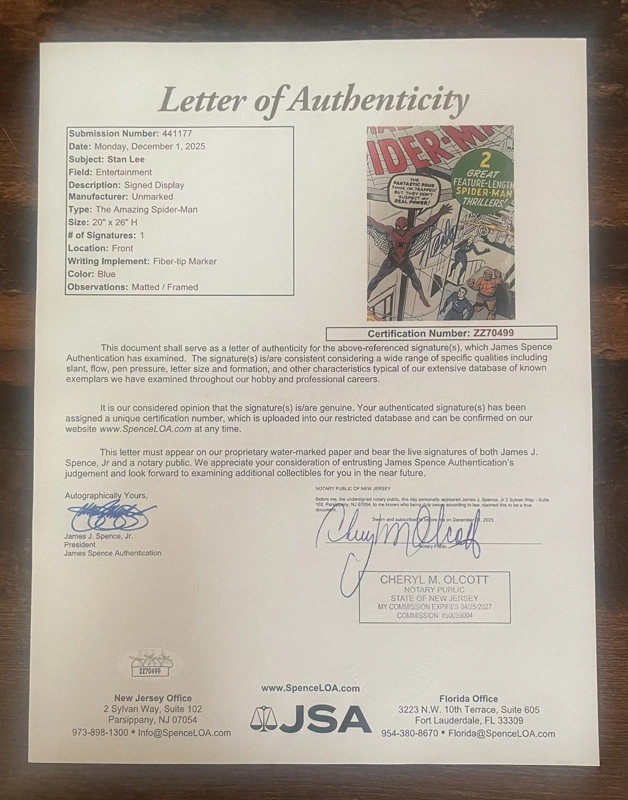 Stan Lee — STAN LEE Signed Custom Framed 16x20 Collage w/8x10 Comic Photo & Comic Cover JSA, изображение 2