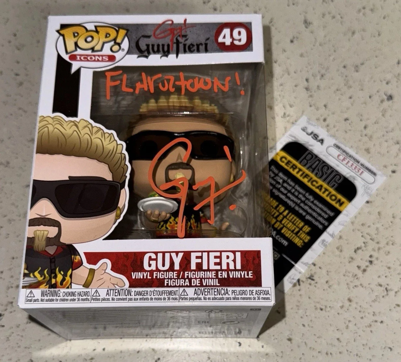 Guy Fieri — GUY FIERI SIGNED JSA FUNKO POP VINYL FLAVORTOWN DINER DRIVE INS DIVES AUTOGRAPH