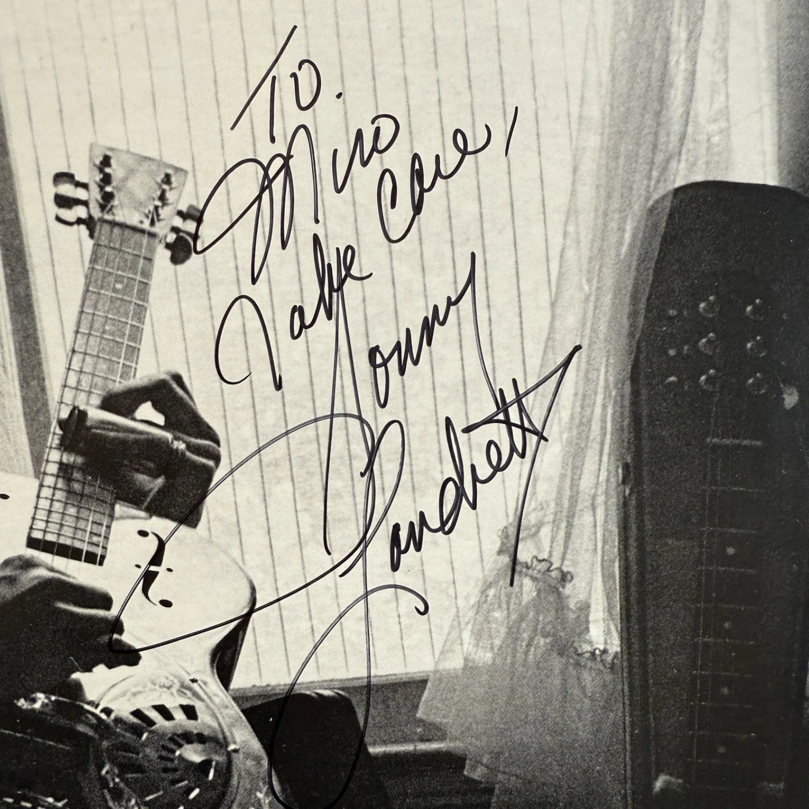 SONNY LANDRETH "Blues Attack" AUTOGRAPHED TO MIRO usa vinyl LP ultrasonic clean, изображение 2