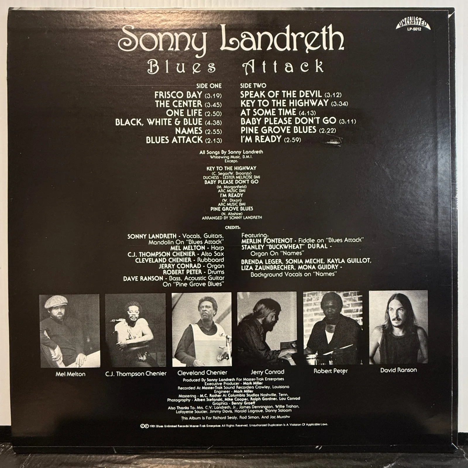 SONNY LANDRETH "Blues Attack" AUTOGRAPHED TO MIRO usa vinyl LP ultrasonic clean, изображение 3