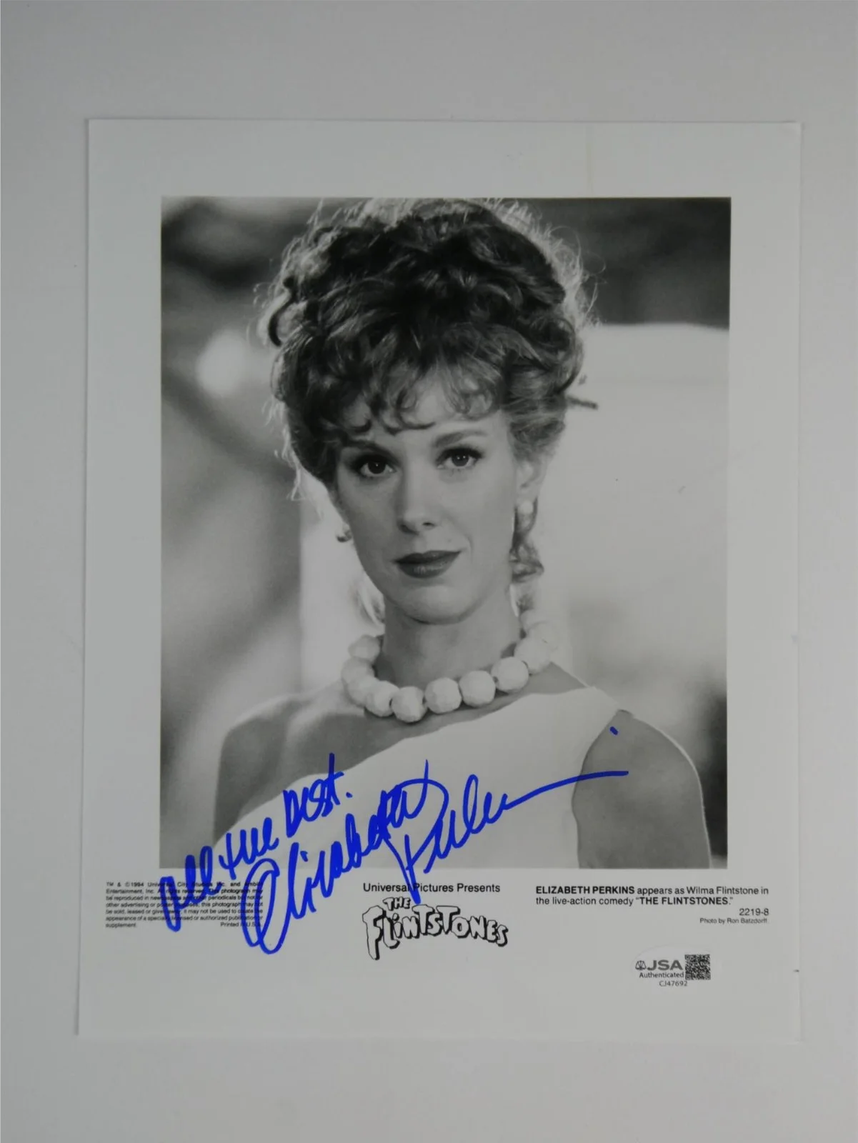 Elizabeth Perkins — Elizabeth Perkins Signed 8x10 Promo Photo The Flintstones Autographed JSA COA, image 2
