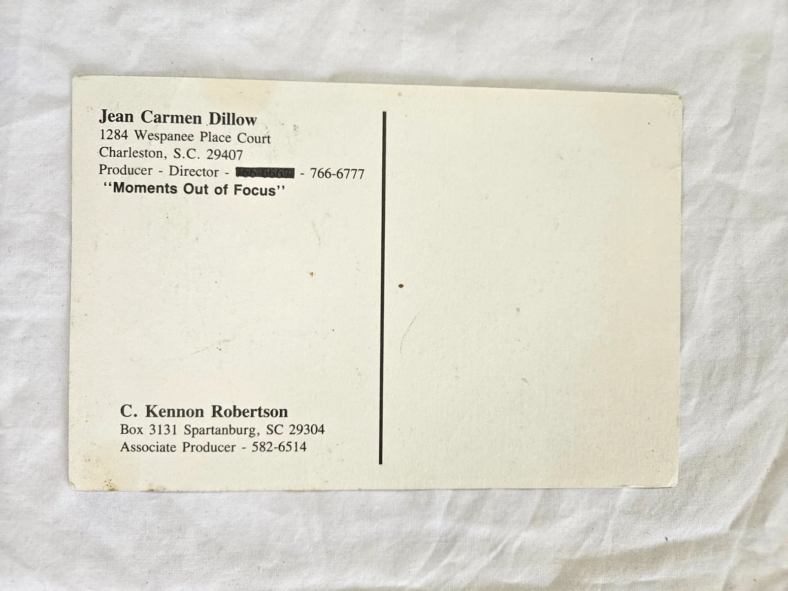 RARE! Vintage Jean Carmen Dillow signed personalized postcard Julia Thayer, изображение 2