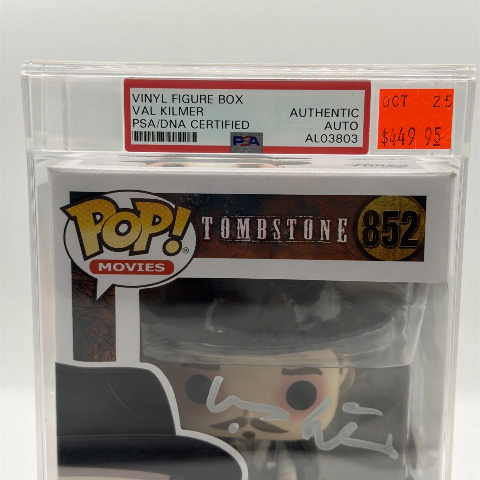 Val Kilmer — Val Kilmer Signed Tombstone Doc Holliday Funko Pop #852 PSA HARD CASED AUTH. DNA, изображение 3