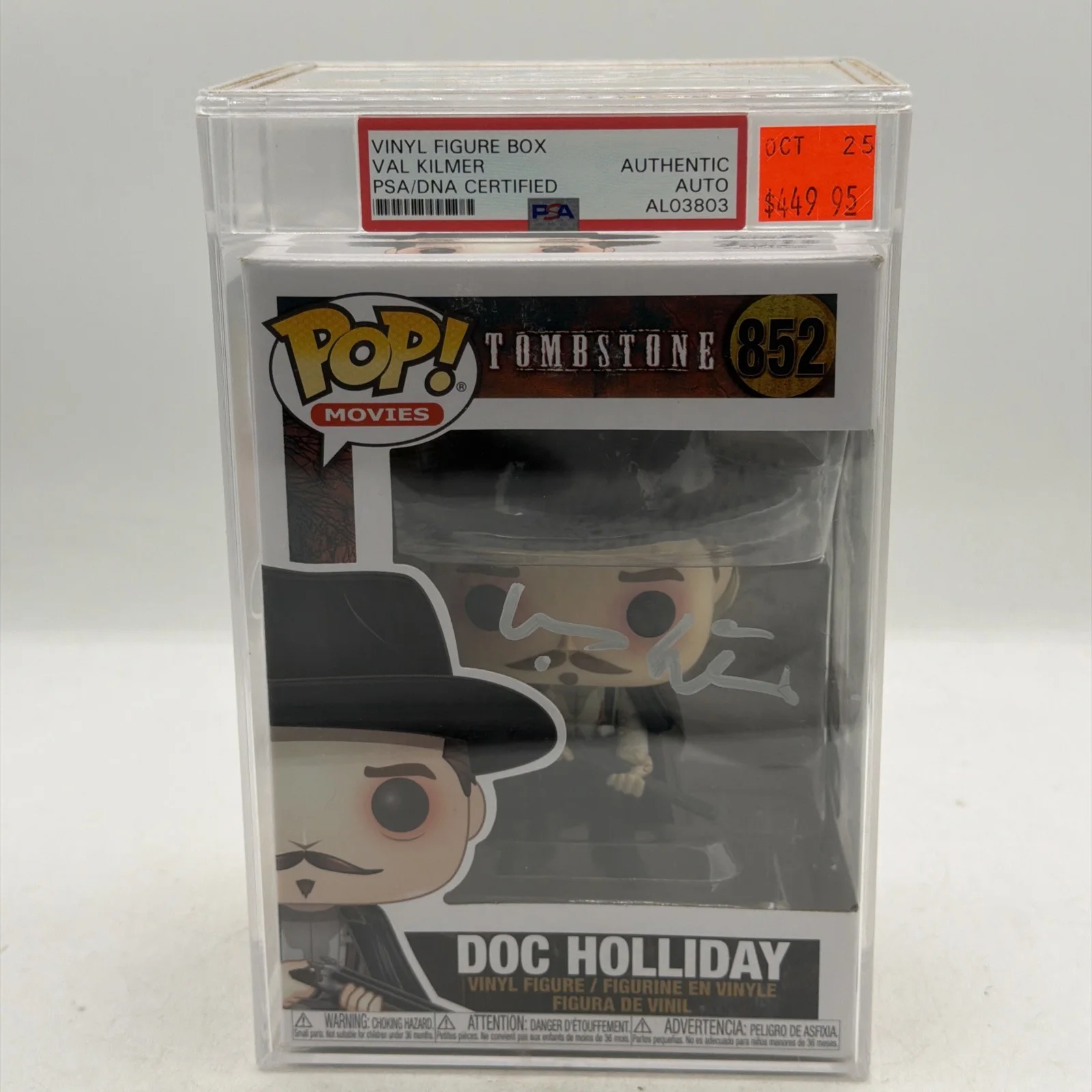 Val Kilmer — Val Kilmer Signed Tombstone Doc Holliday Funko Pop #852 PSA HARD CASED AUTH. DNA, изображение 4